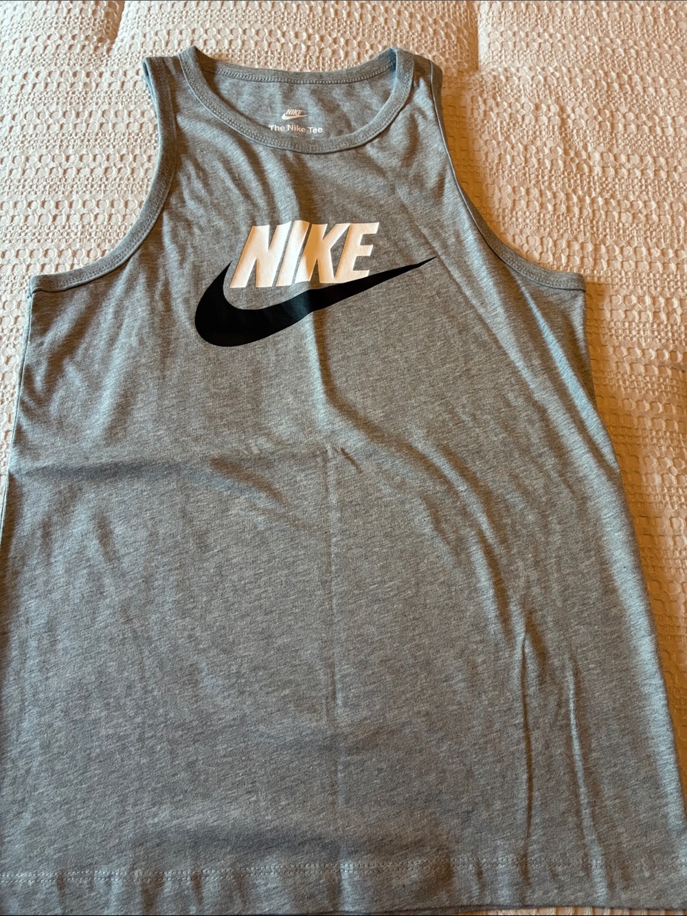 Nike Grey Tank with Black Swoosh and White Logo